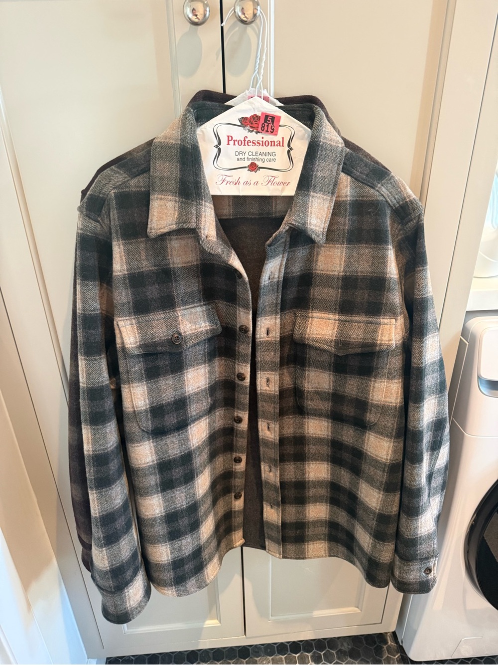 Taylor Stitch Brown and Gray Plaid Shirt Jacket